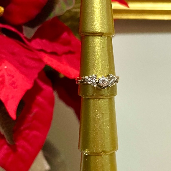 Mid-Century Two-Tone Diamond Bridal Ring - Picture 8 of 9